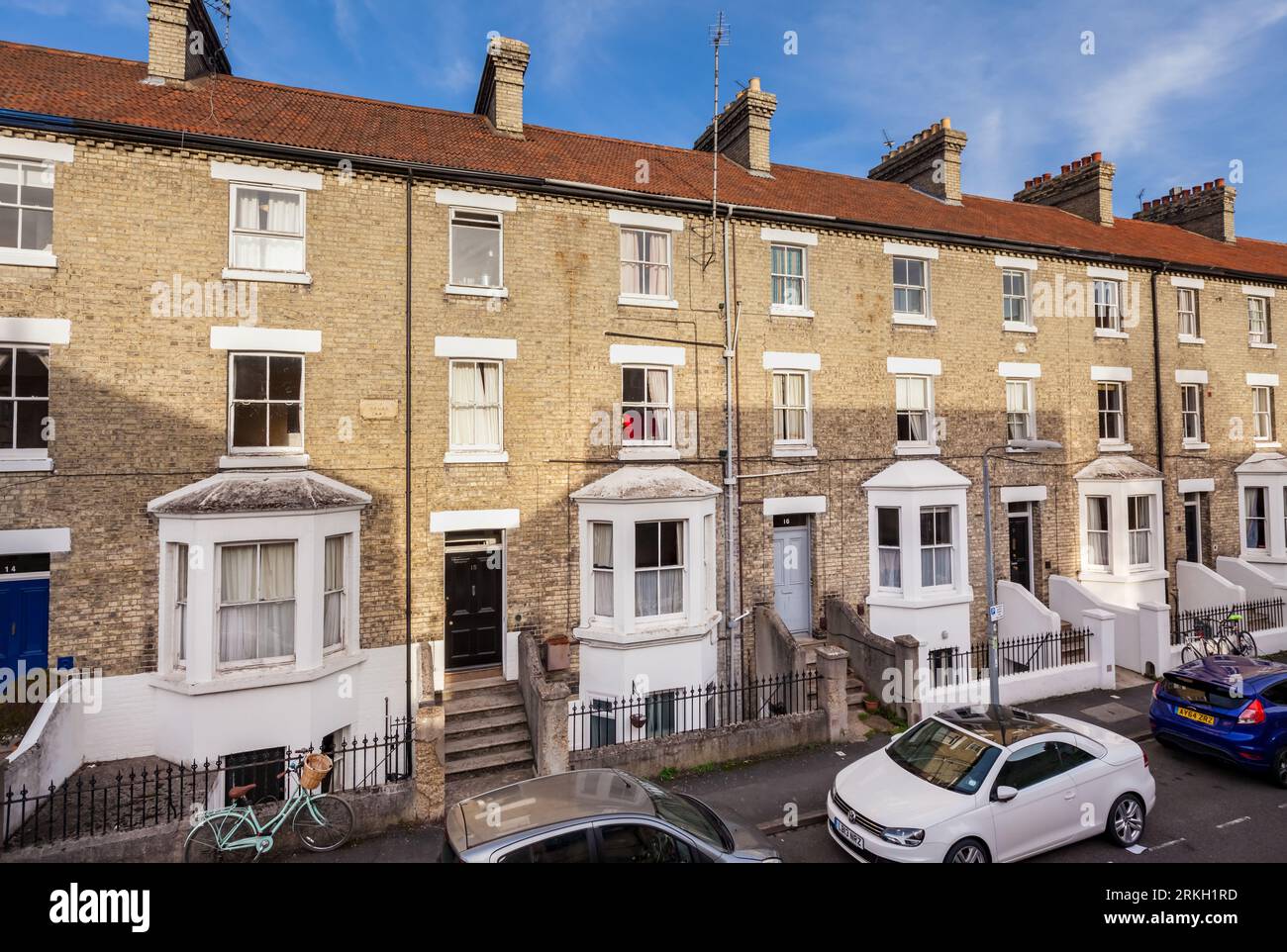 Warkworth Street, Cambridge, England Nov 8 2018 Bay fronted brick