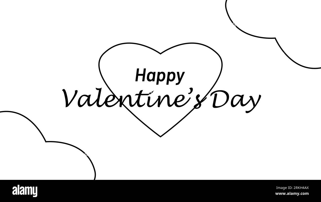 Happy Valentine's Day with Heart and Text Stock Photo