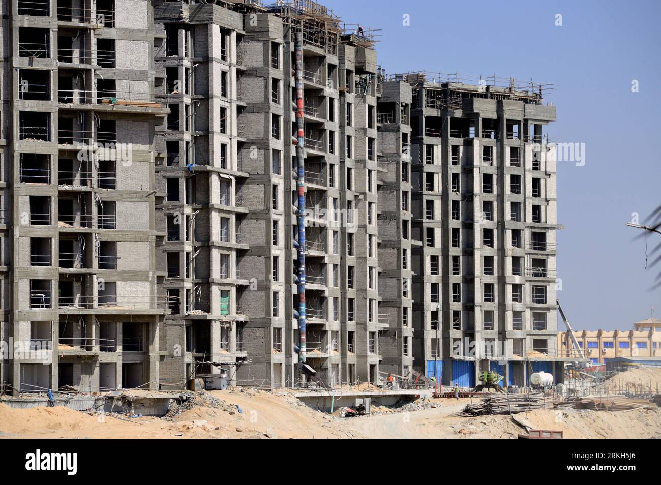 Giza, Egypt, August 19 2023 New residential high rise in Egypt, real estate developmental