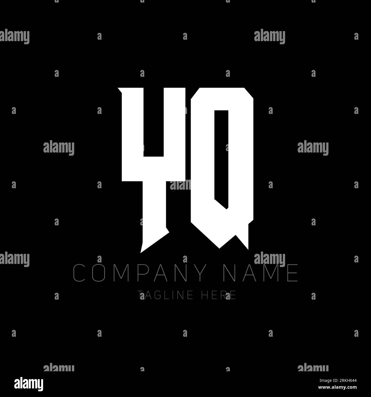 YQ Letter Logo Design. Initial letters YQ gaming's logo icon for