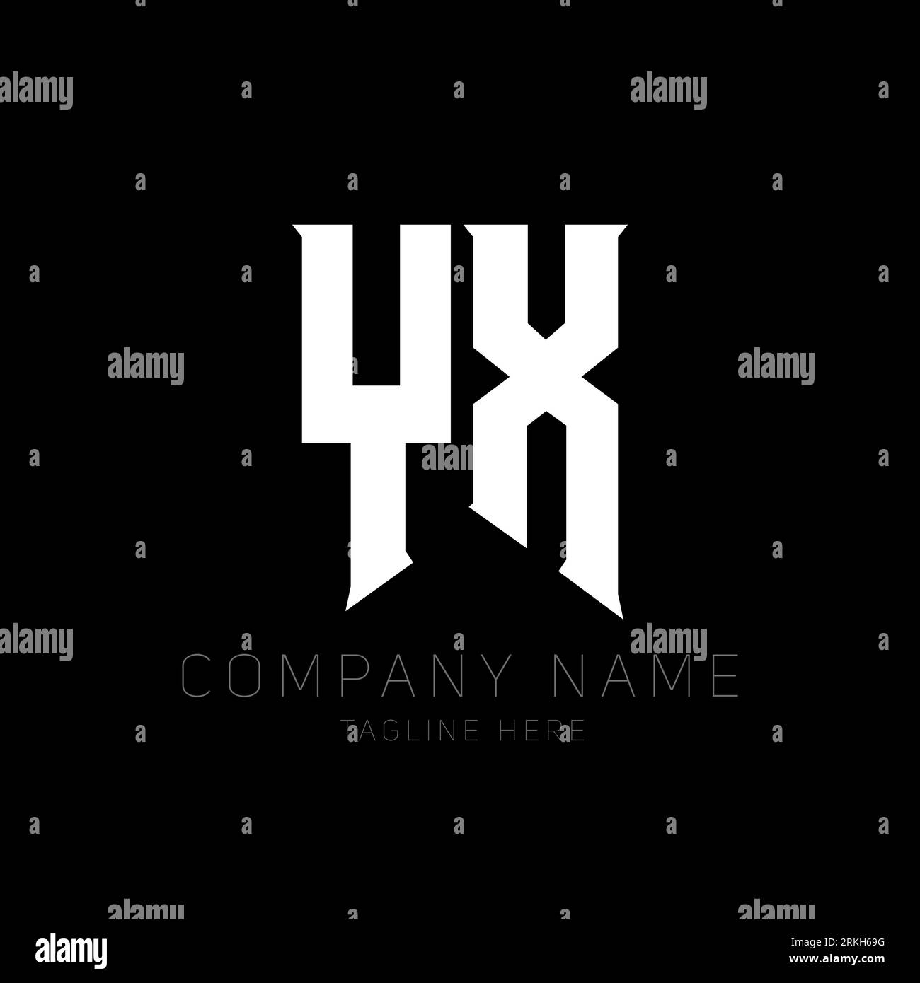 YX Letter Logo Design. Initial letters YX gaming