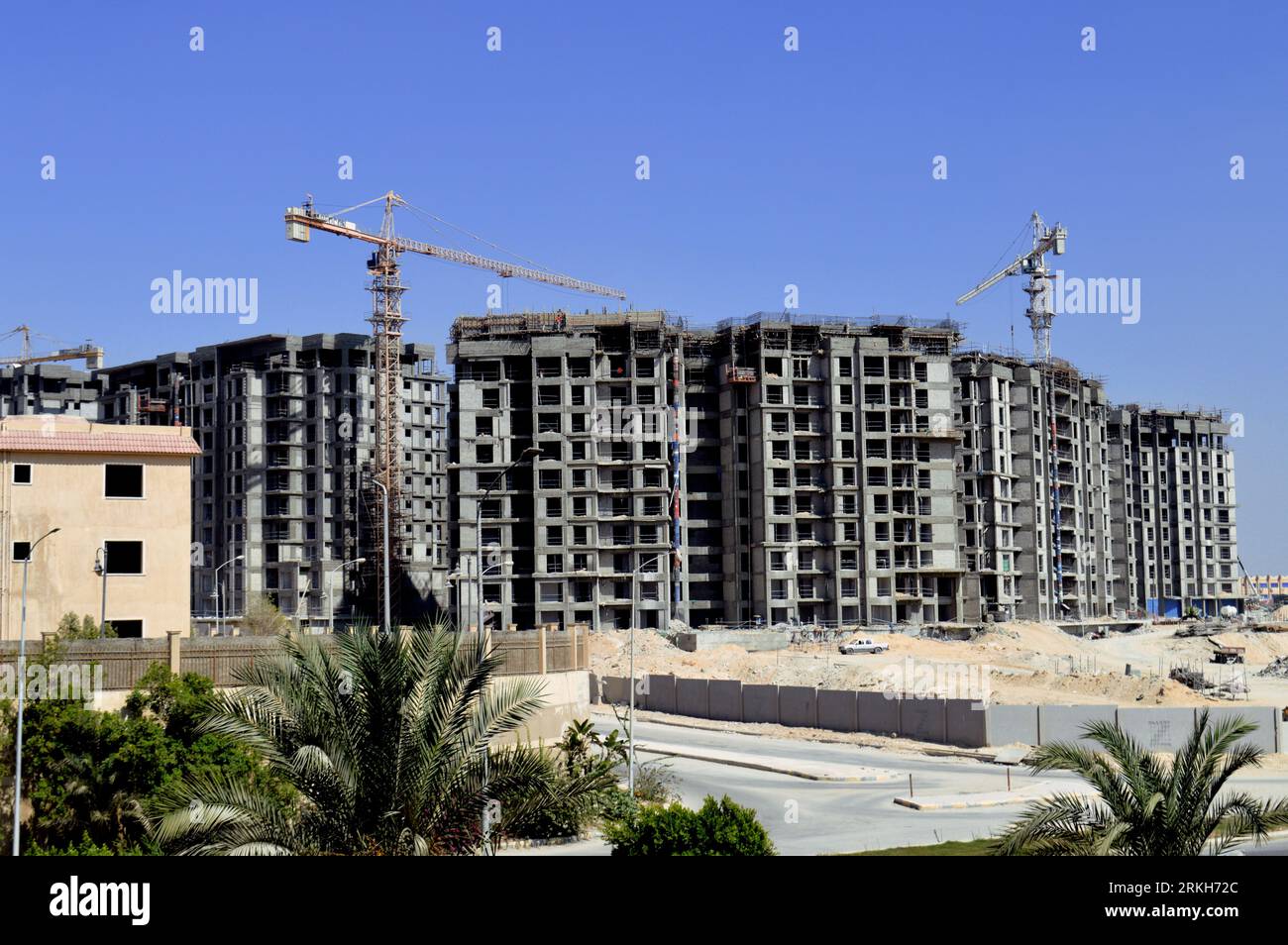 Giza, Egypt, August 19 2023 New residential high rise in Egypt, real estate developmental