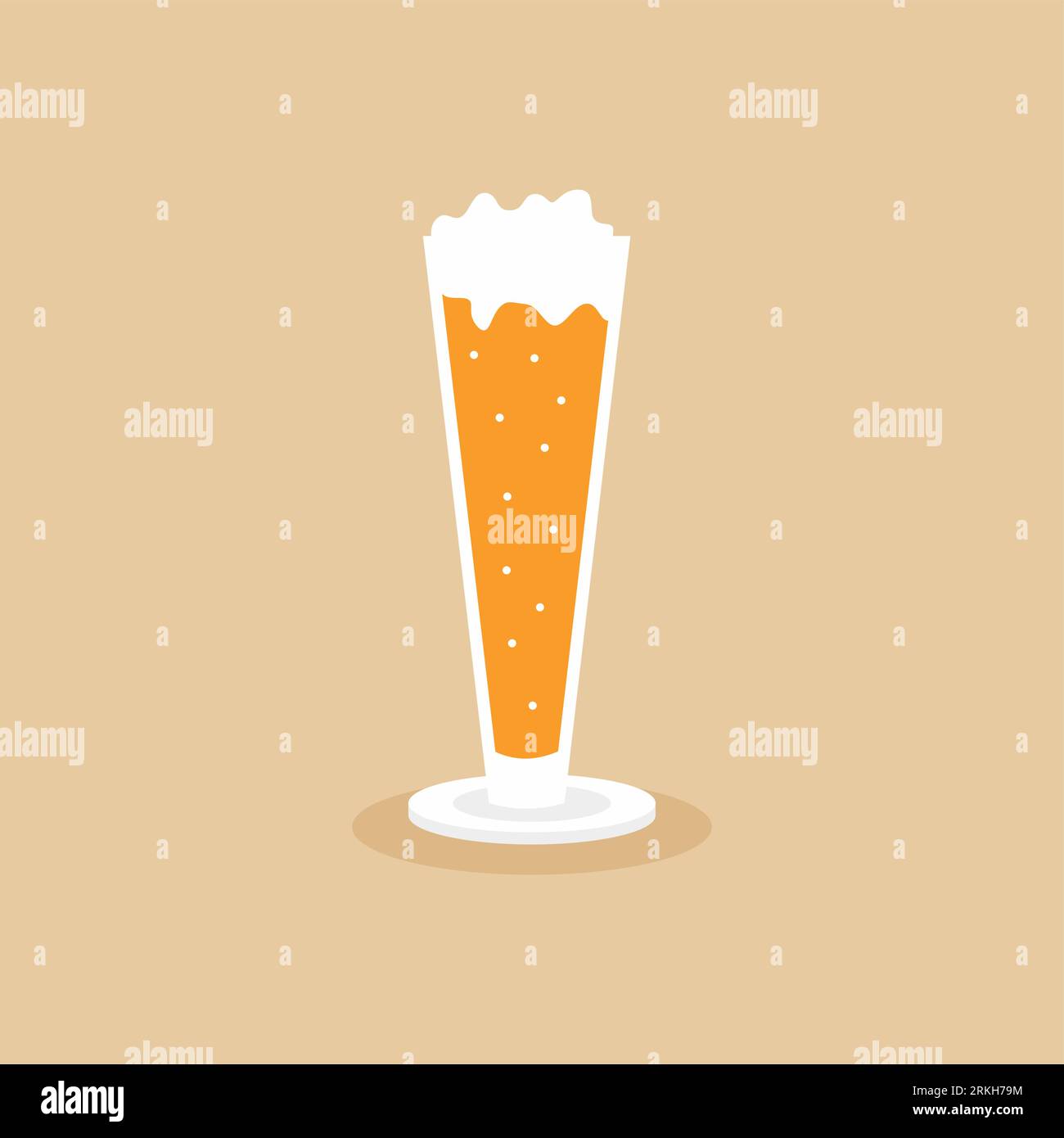 A glass of cold beer with foam icon beverage. Drink alcohol beer with your friends. Flat vector simple element illustration from editable food isolate Stock Vector