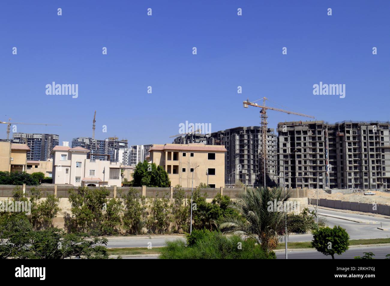 Giza, Egypt, August 19 2023 New residential high rise in Egypt, real estate developmental