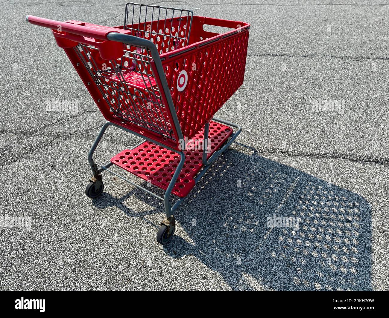 Abandoned Target shopping cart in a parking lot Stock Photo Alamy