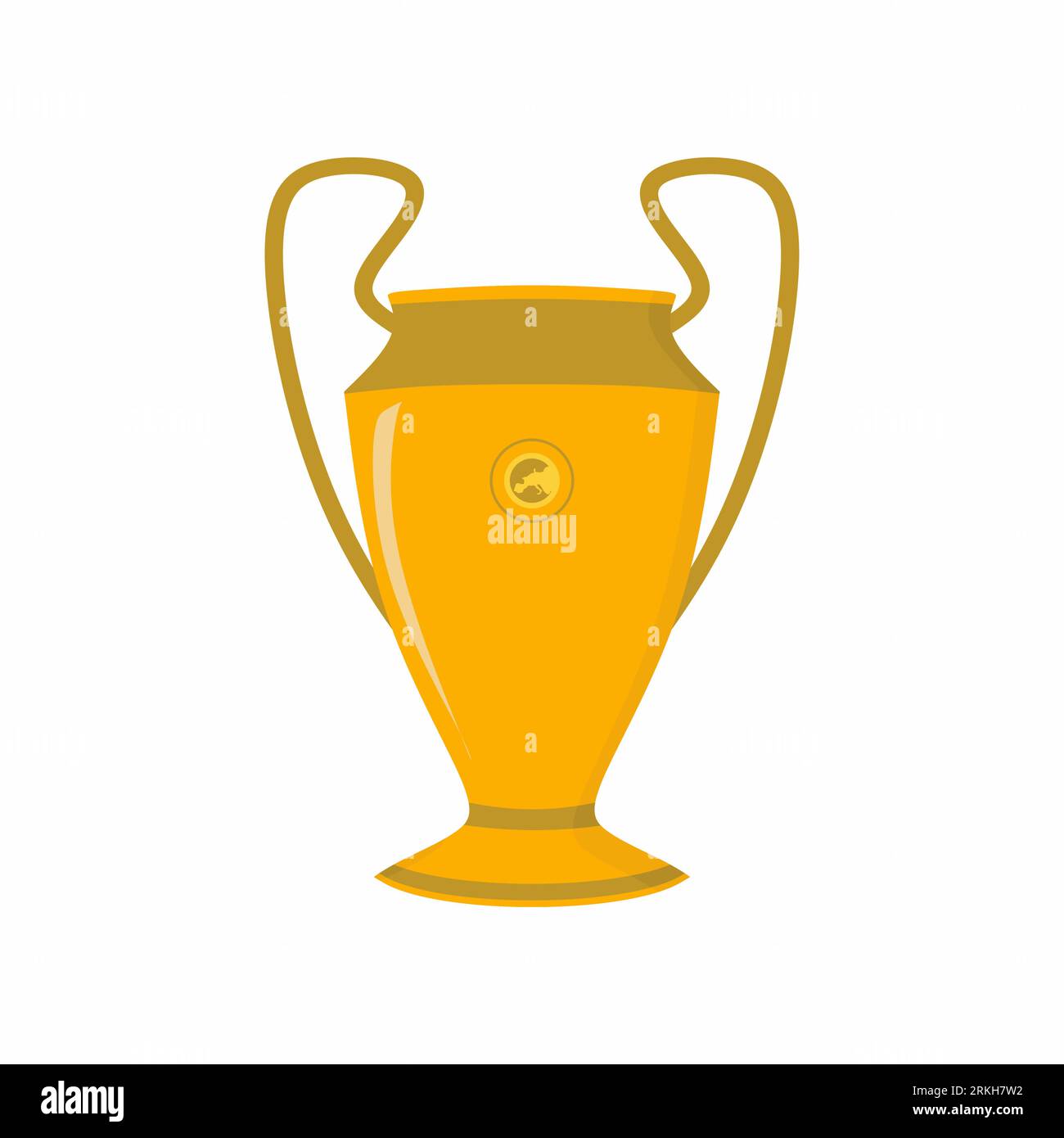 Black cup isolated on white background. Flat vector design element. UEFA Champions  league vector cup isolated on white. Competition winner prize trophy.  Football symbol icon. Black cup silhouette vector de Stock