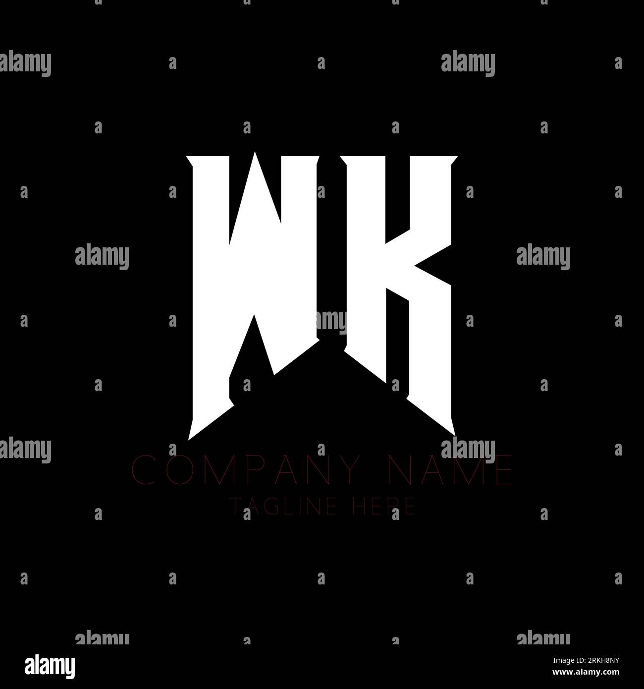 WK Letter Logo Design. Initial letters WK gaming's logo icon for ...