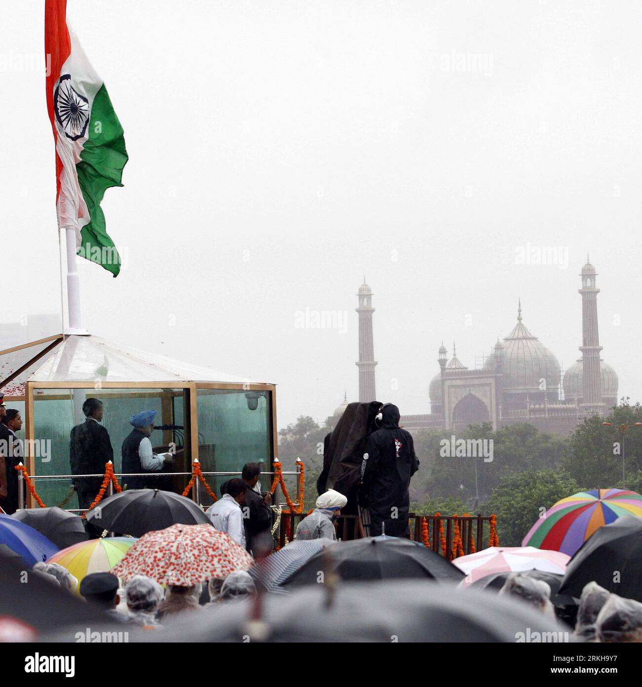 Independence day at the red fort delhi hi-res stock photography