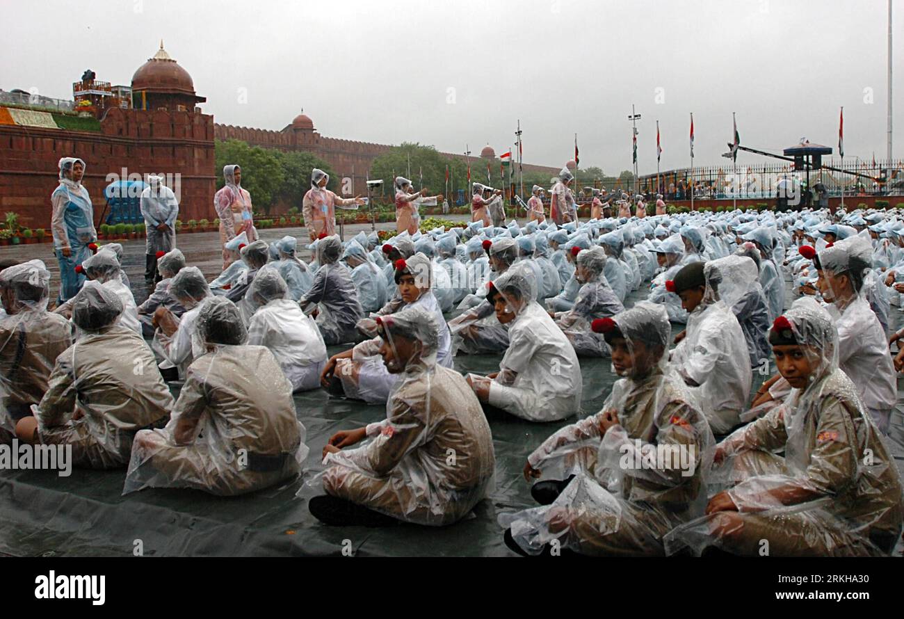 Independence day at the red fort delhi hi-res stock photography