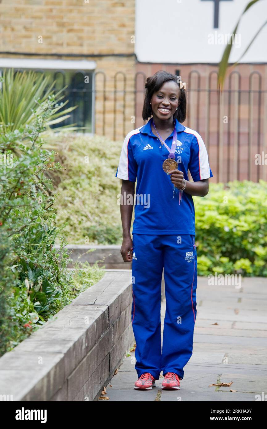Annie Tagoe in 2010 after winning bronze at the Summer Youth Olympics. Stock Photo
