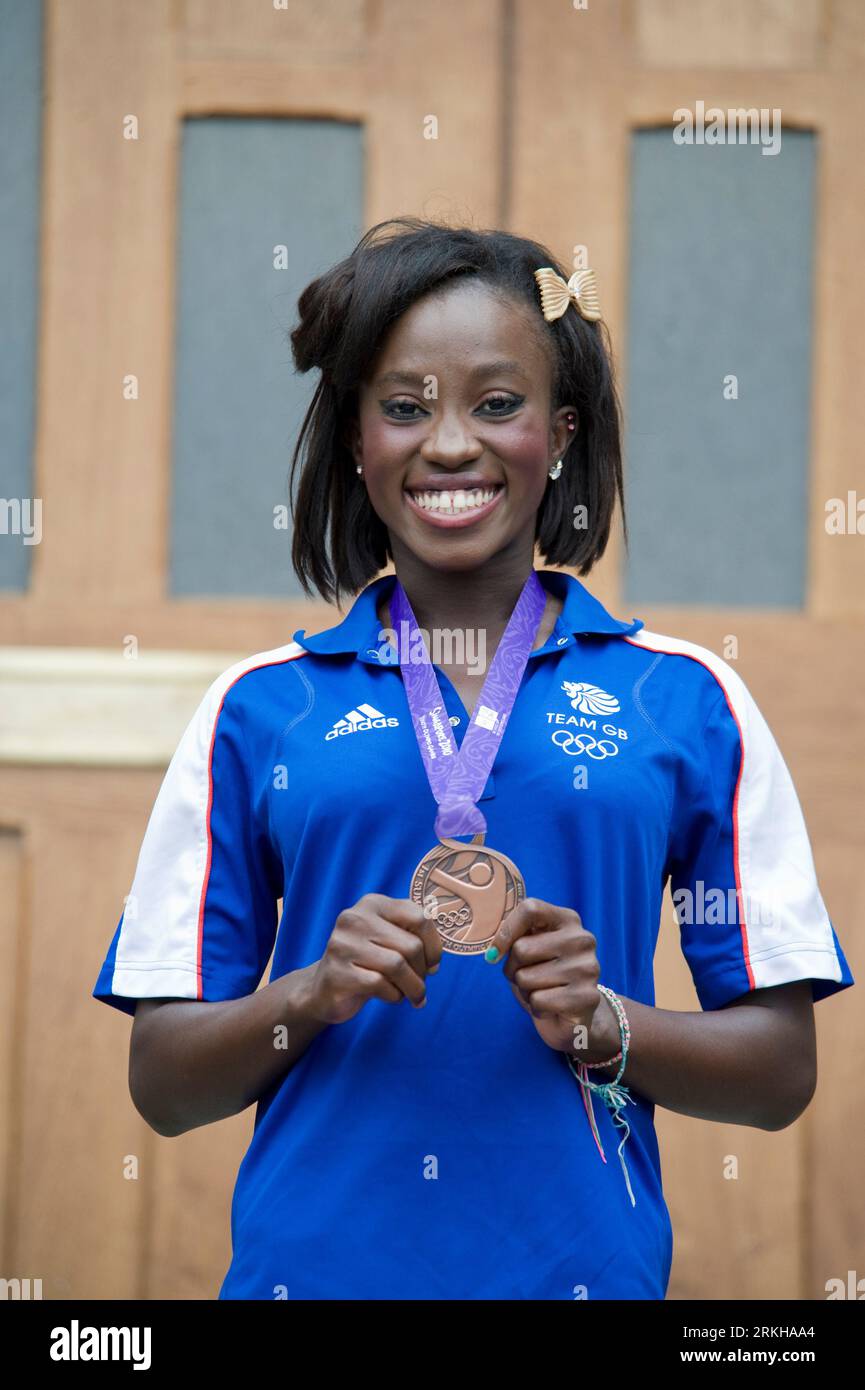 Annie Tagoe in 2010 after winning bronze at the Summer Youth Olympics. Stock Photo