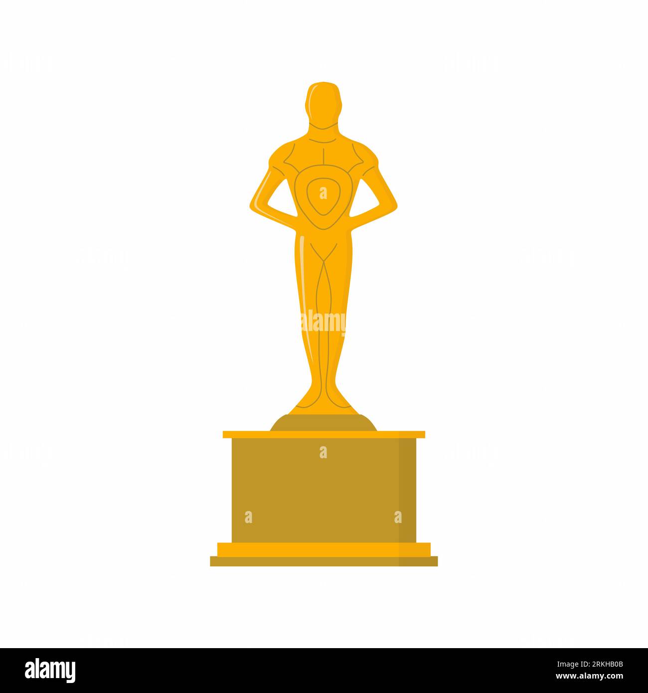 Oscar trophy icon. An awards for artistic and technical merit in the film industry. Hollywood trophy symbol. The most famous and prestigious awards in Stock Vector
