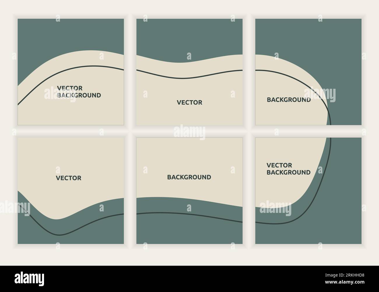 Collection of social media feed posts template with simple abstract ...