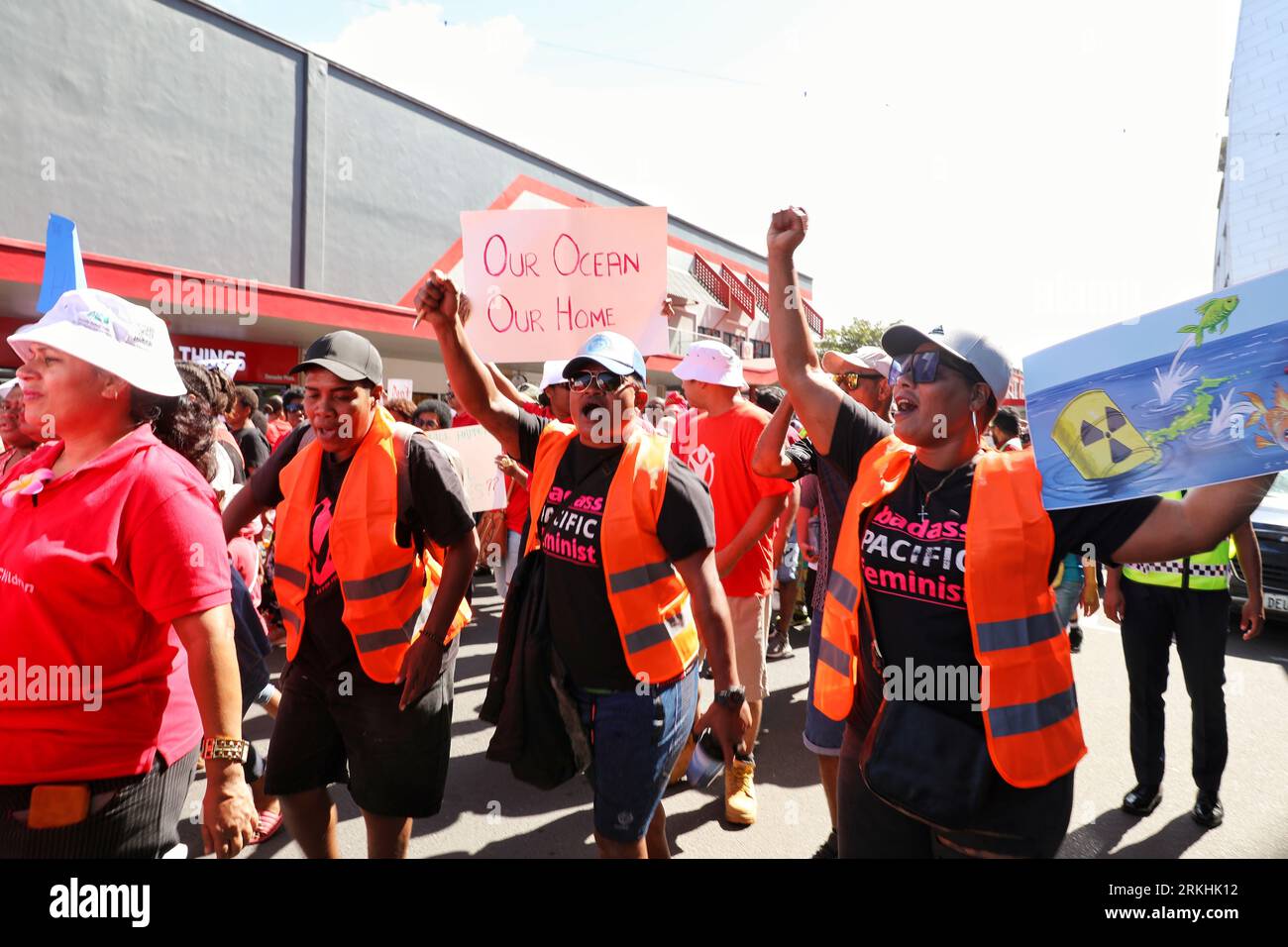 Suva, Fiji. 25th Aug, 2023. People attend a rally against Japan's ...