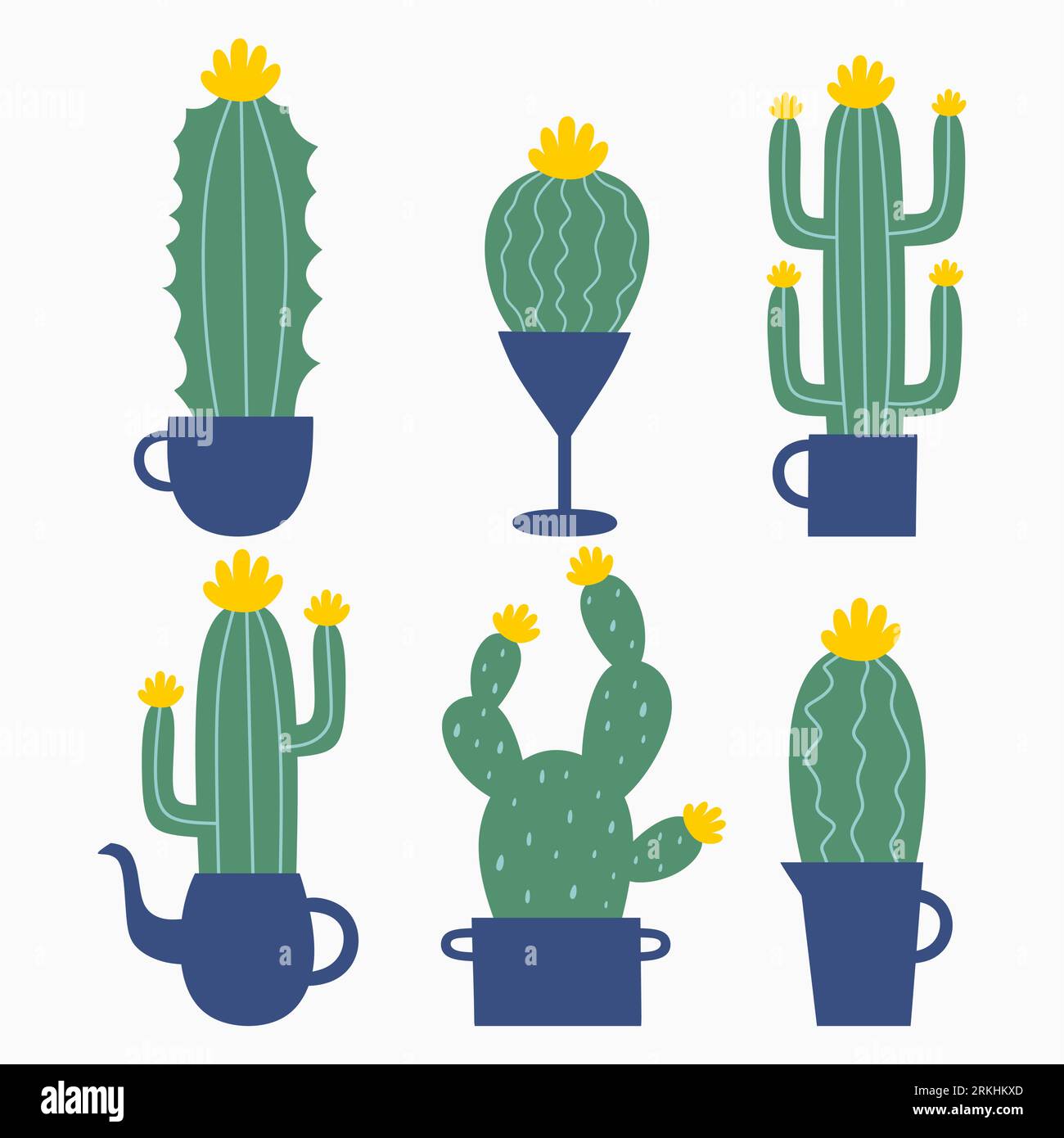 Free Vector, Cute cactus collection in flat design