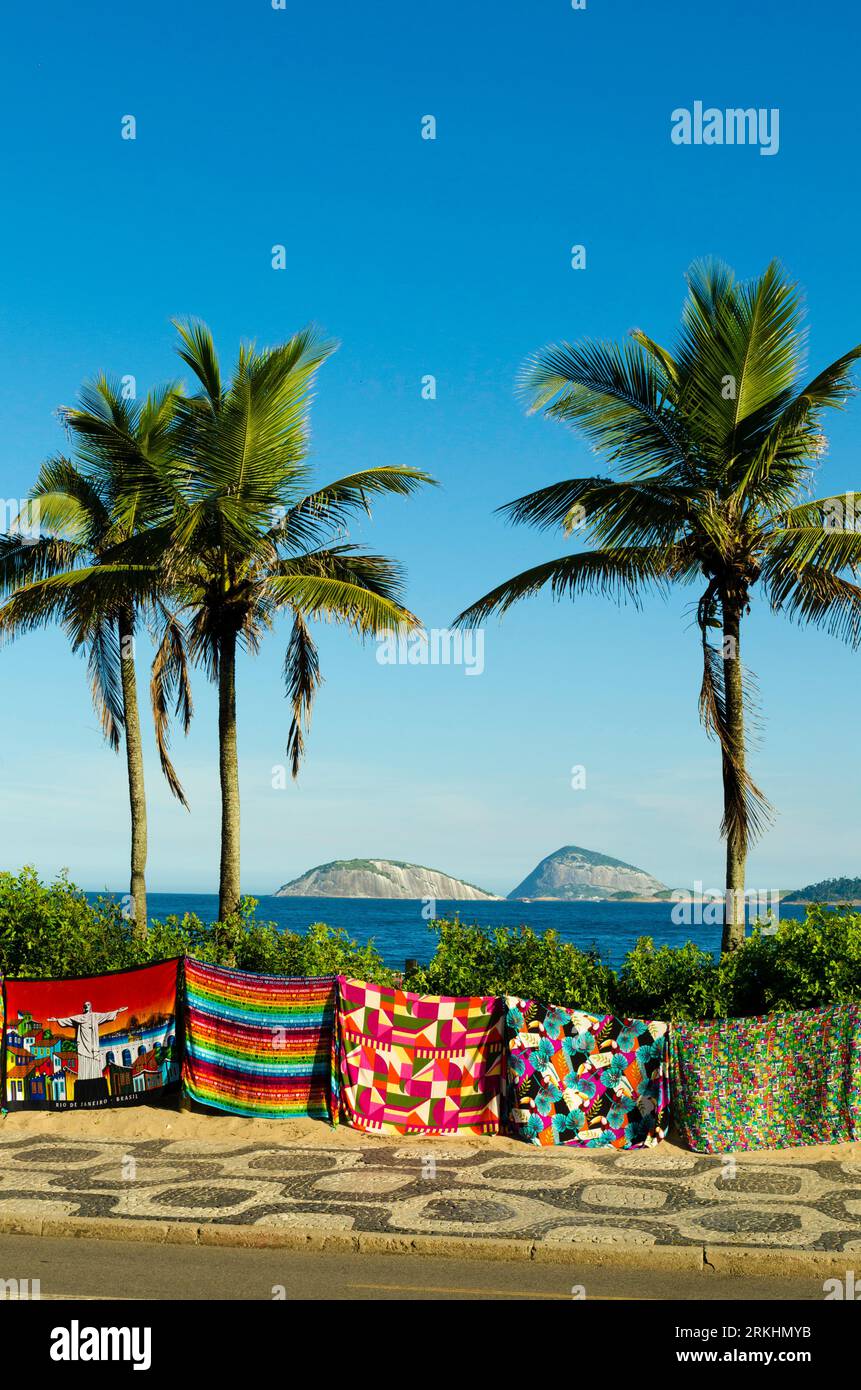 Beach Yokes Hanging on a Fence at the Ipanema Sidewalk, Rio de Janeiro