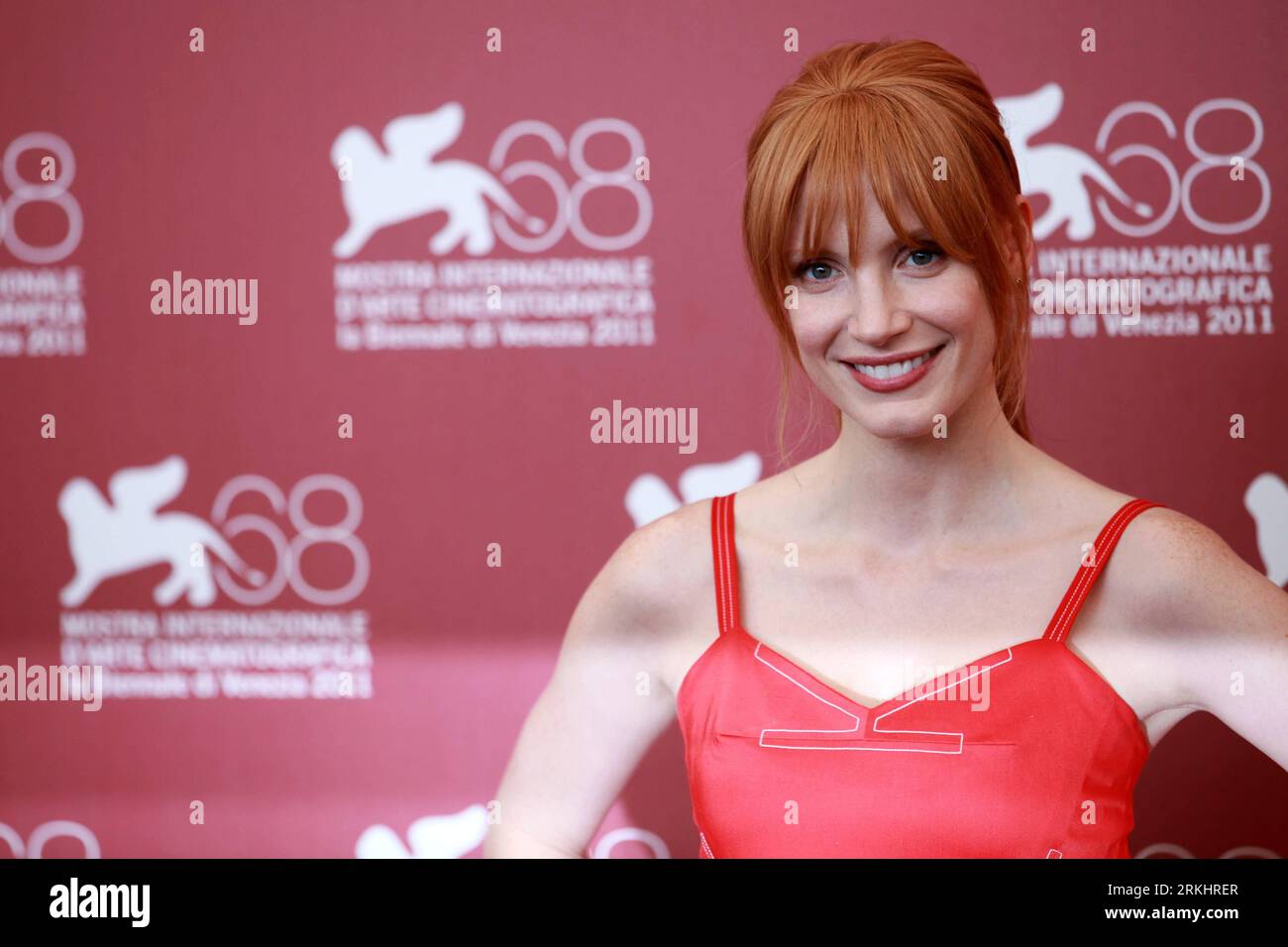 Bildnummer: 55892679  Datum: 04.09.2011  Copyright: imago/Xinhua (110904) -- VENICE, Sept. 4, 2011 (Xinhua) -- Actress Jessica Chastain poses during the photo-call for AlPacino s new film Wilde Salome at the 68th Venice International Film Festival in Venice, Italy, Sept. 4, 2011. (Xinhua/Huang Xiaozhe) (nxl) ITALY-VENICE-FILM FESTIVAL-AL PACINO- WILDE SALOME PUBLICATIONxNOTxINxCHN People Film Entertainment Kultur Filmfestival 68 Venedig Photocall Porträt x0x xtm premiumd 2011 quer     55892679 Date 04 09 2011 Copyright Imago XINHUA  Venice Sept 4 2011 XINHUA actress Jessica Chastain Poses duri Stock Photo