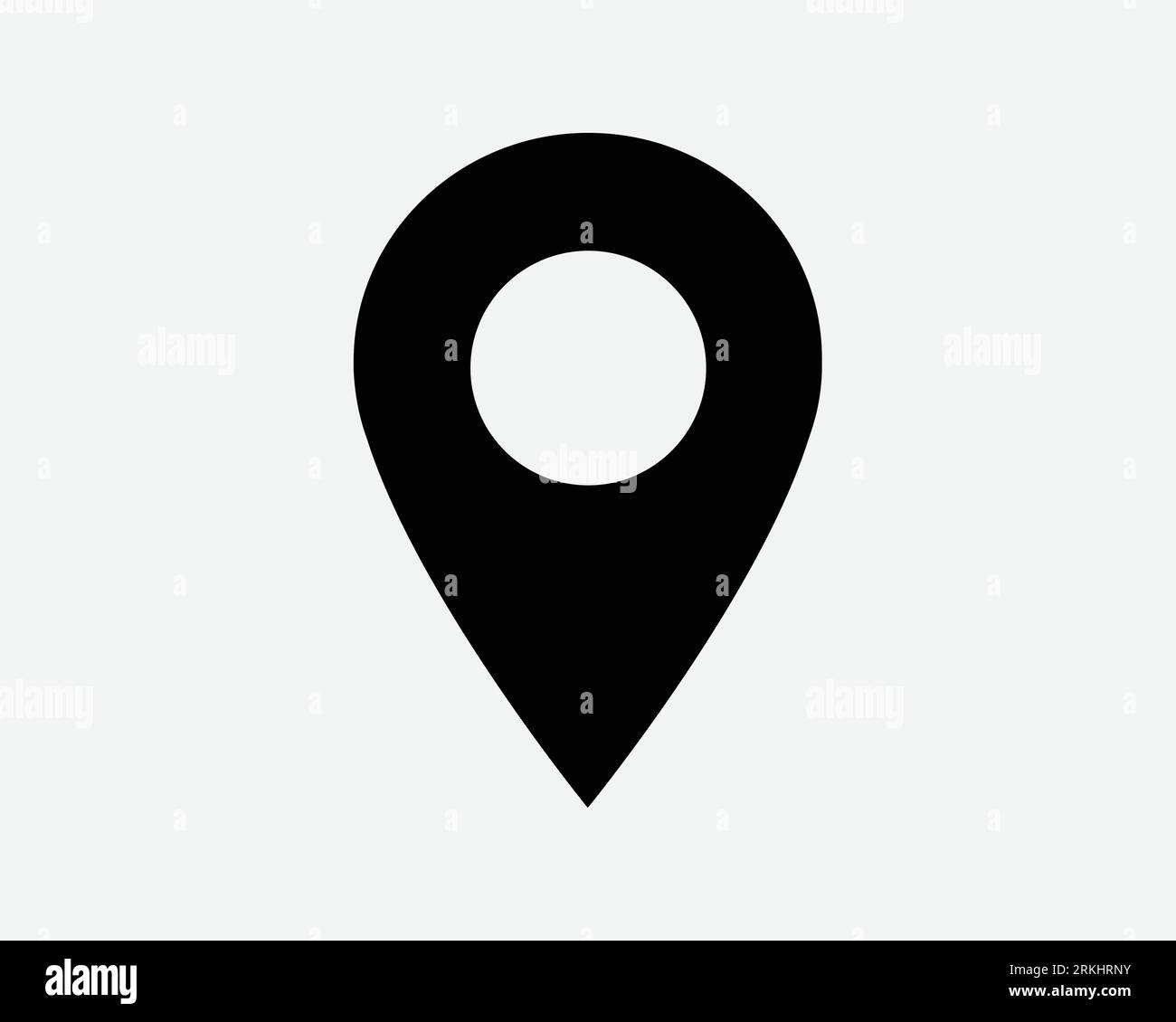 Location Pin Icon GPS Map Position Satellite Navigation Direction Place Mark Marker Destination Search Black White Shape Outline Vector Sign Symbol Stock Vector
