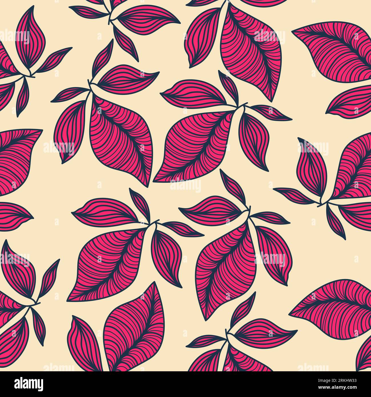 Exotic Seamless Flower Pattern with Vintage Style. Hand Drawn Floral