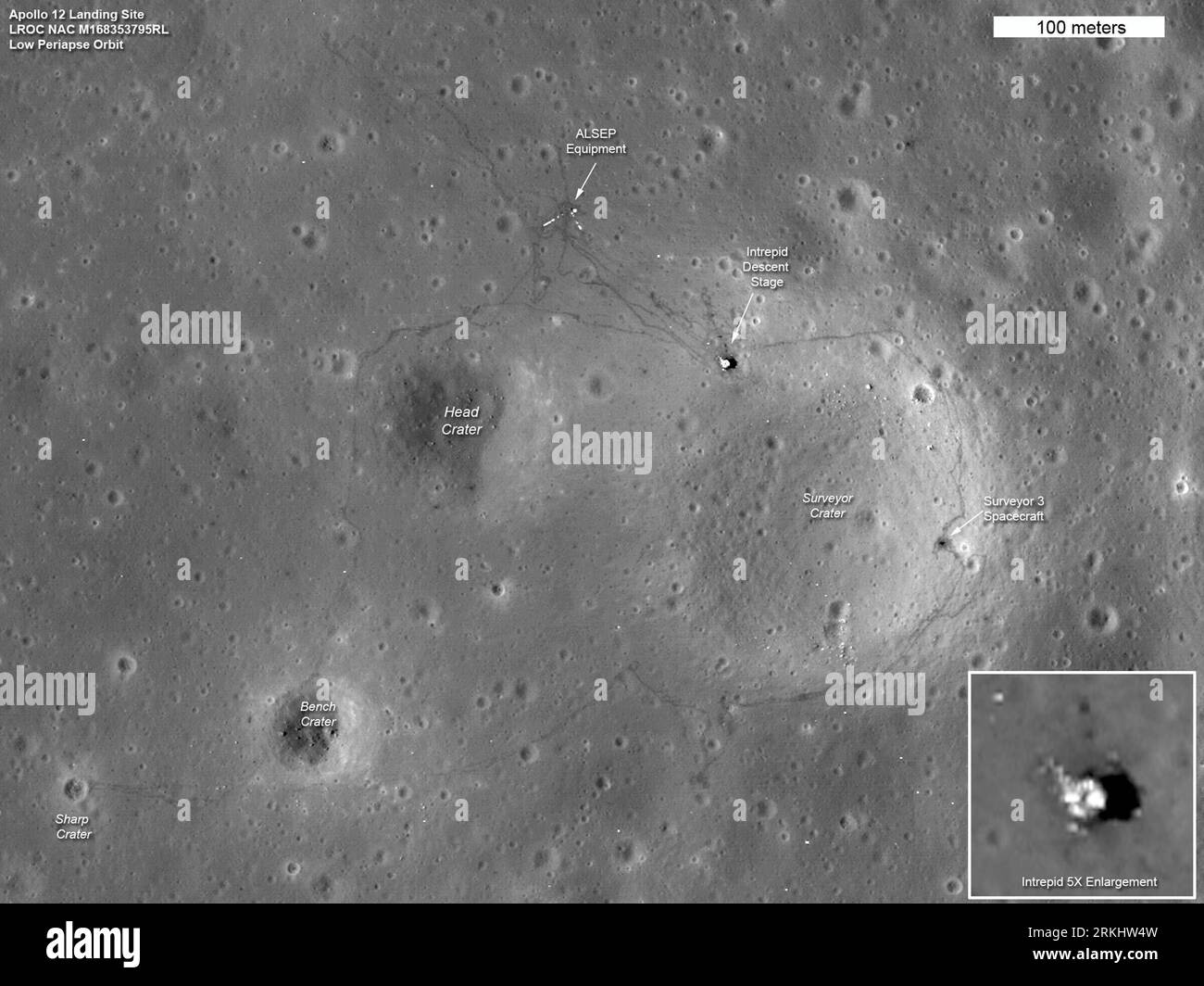 Bildnummer: 55903044  Datum: 06.09.2011  Copyright: imago/Xinhua (110907) -- WASHINGTON, Sept. 7, 2011 (Xinhua) -- Photo released by NASA on Sept. 6, 2011 shows the Apollo 12 landing site. NASA s Lunar Reconnaissance Orbiter (LRO) captured the sharpest images ever taken from space of the Apollo 12, 14 and 17 landing sites, the U.S. space agency announced Tuesday. (Xinhua/NASA) (lr) U.S.-NASA-APOLLO LANDING SITES-SHARPER VIEWS PUBLICATIONxNOTxINxCHN Gesellschaft Wissenschaft Raumfahrt Mond Landung Mondlandung Landestelle sw xns x0x 2011 quer      55903044 Date 06 09 2011 Copyright Imago XINHUA Stock Photo