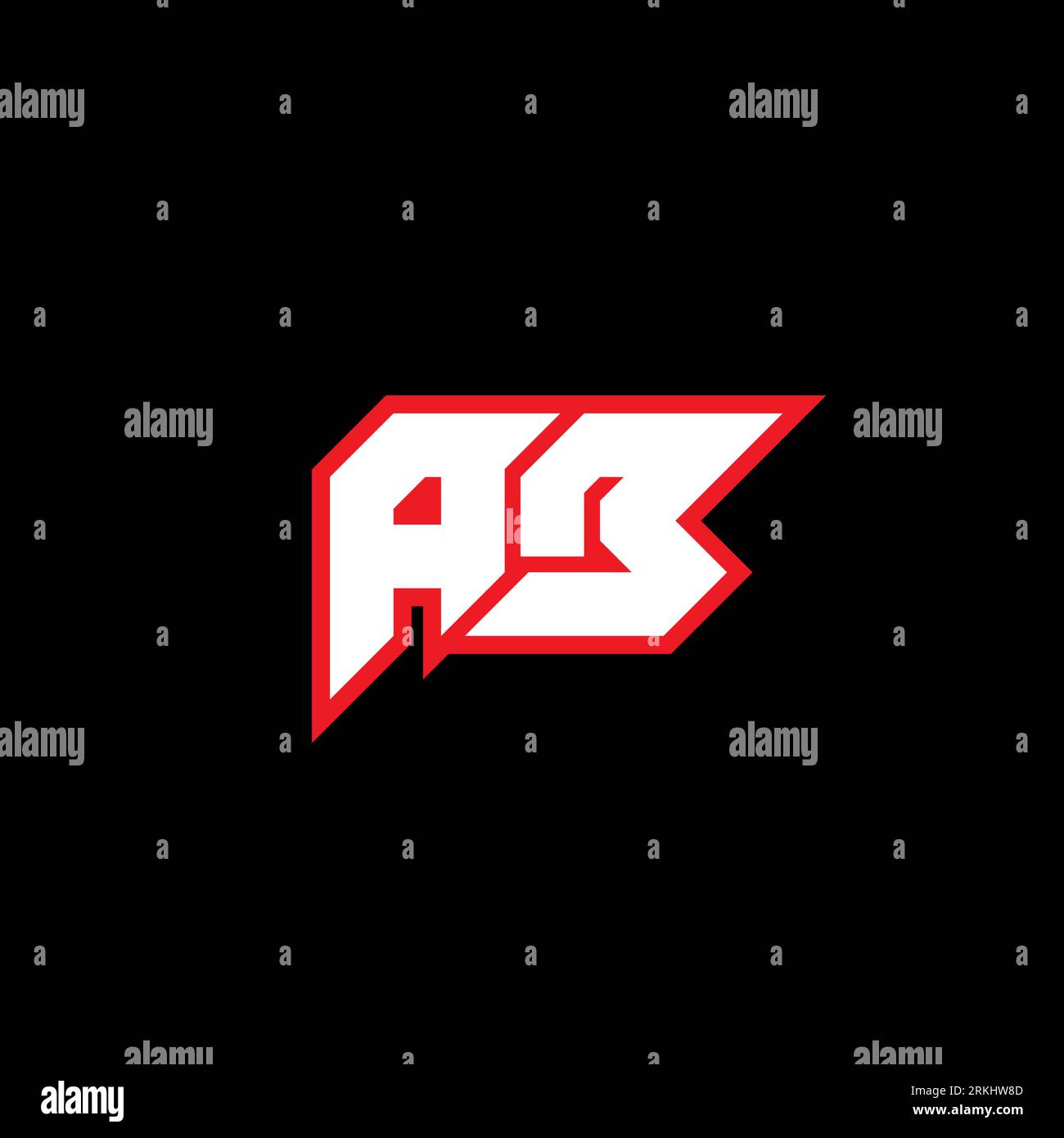 AB letter logo design on black background. AB creative initials letter logo concept. ab icon design. AB white and red letter icon design on black back Stock Vector