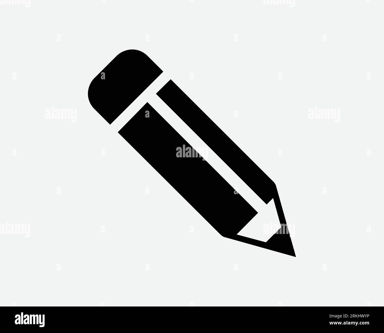 Edit Pencil Icon Pen Editor Write Draw Writing Drawing Editing Stationery Office School Work Study Art Black White Outline Shape Vector Sign Symbol Stock Vector