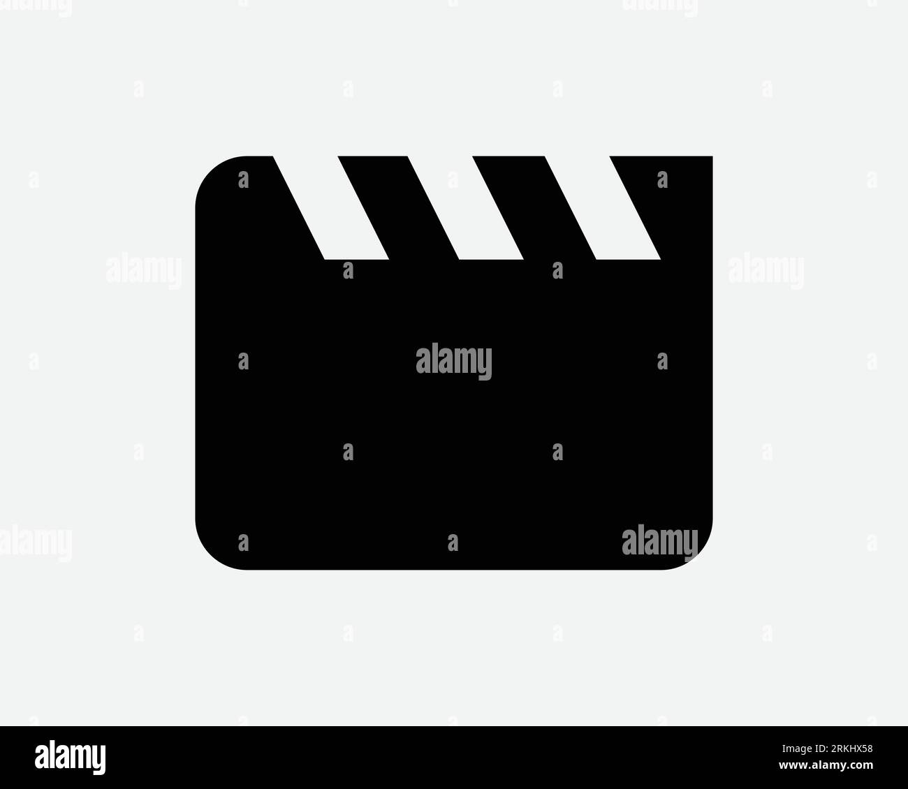 Movie Clapperboard Icon Film Cinema Video Clapboard Clap Board Action Scene Studio Media Entertainment Industry Black White Shape Vector Sign Symbol Stock Vector