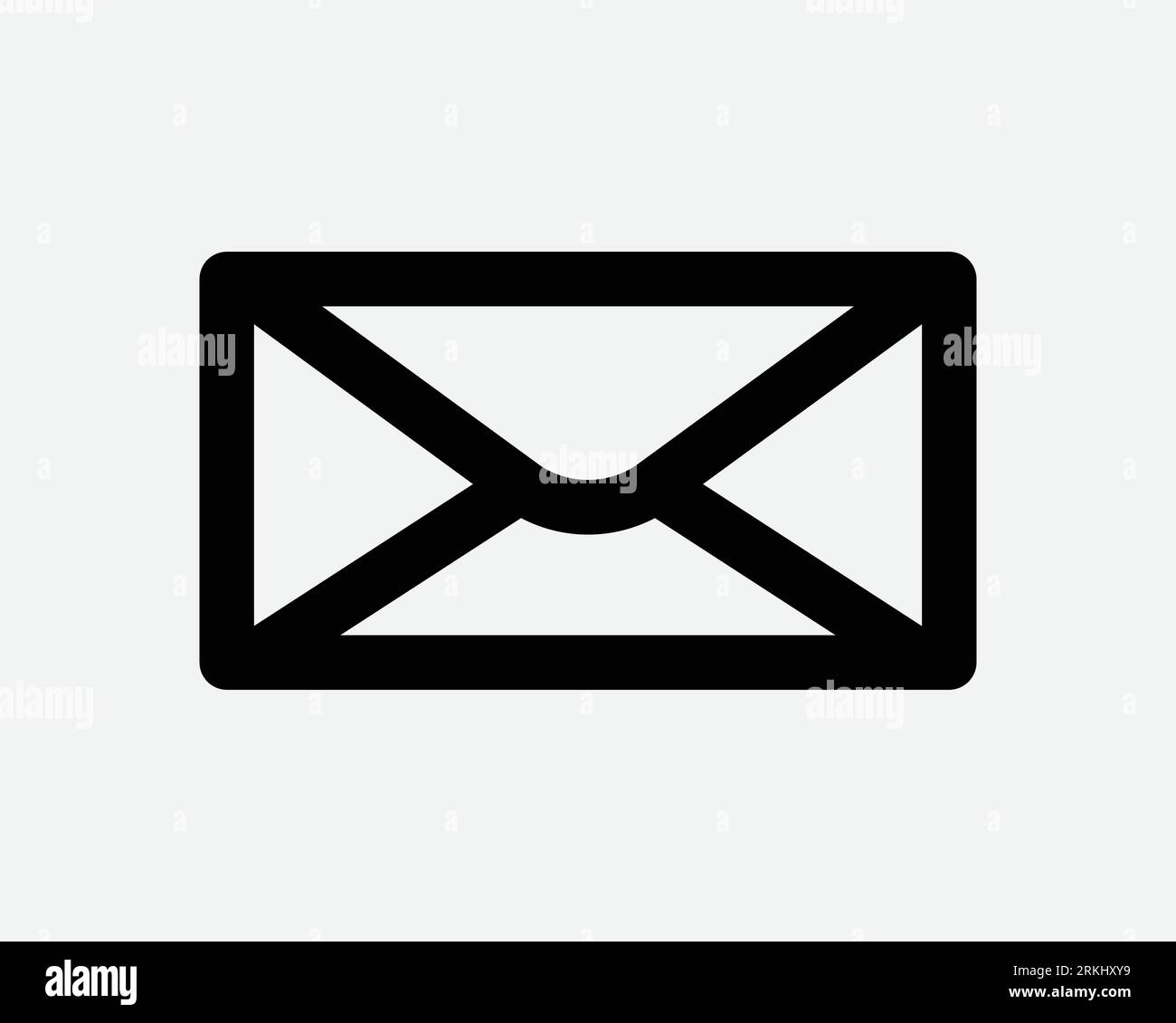Mail Icon Letter Envelope Mailing Message Communication Email Postal Send Post Black White Shape Vector Clipart Graphic Illustration Artwork Sign Symb Stock Vector