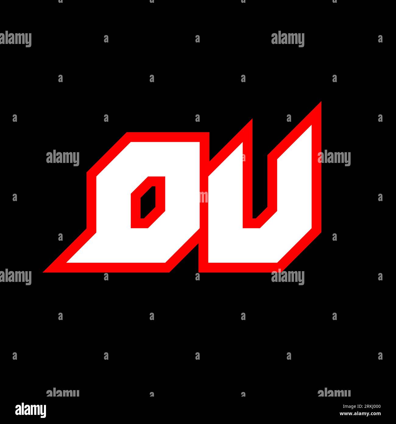 DU logo design, initial DU letter design with sci-fi style. DU logo for game, esport, Technology, Digital, Community or Business. D U sport modern Ita Stock Vector