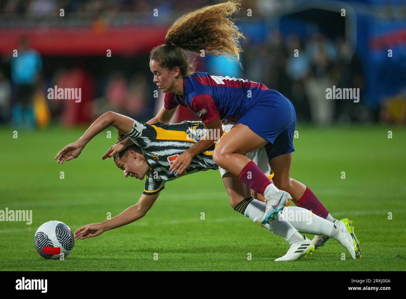 Barcelona, Spain. 24th Aug, 2023. Cecilia Salvai of Juventus and Laia ...
