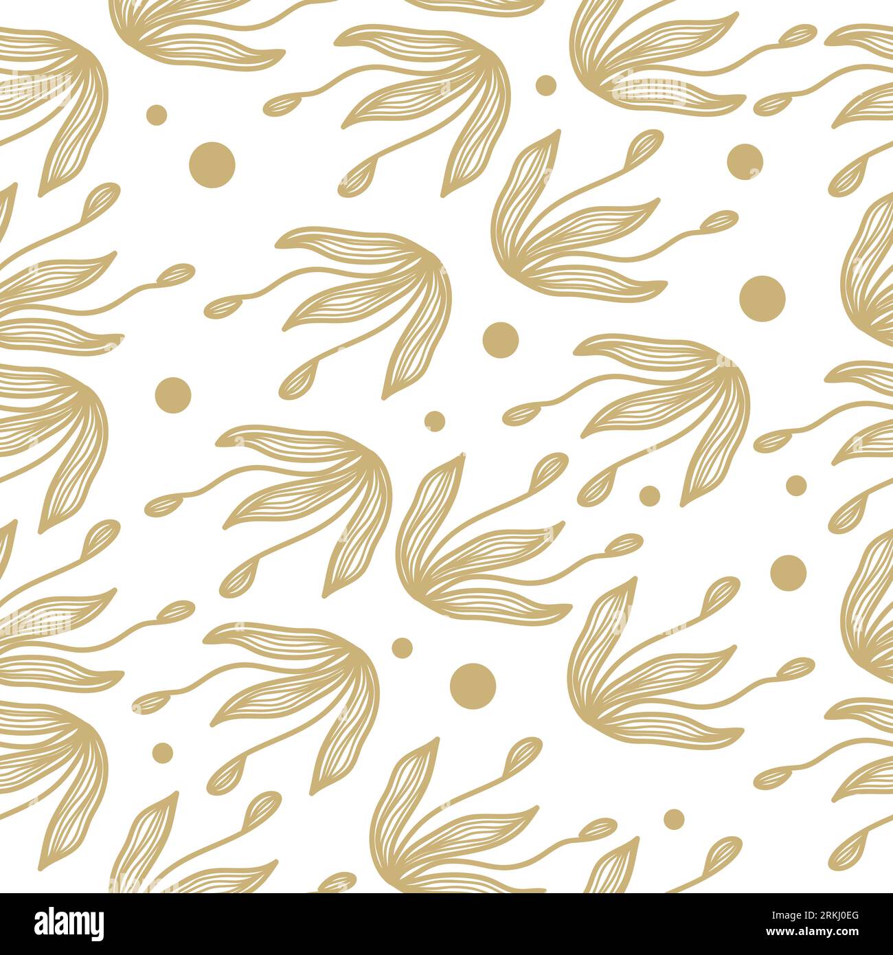 Seamless Cream Floral Pattern on White Background. Floral Motif for Fashion, Wallpaper, Wrapping Paper, Background, Fabric, Textile, Apparel, and Card Stock Vector