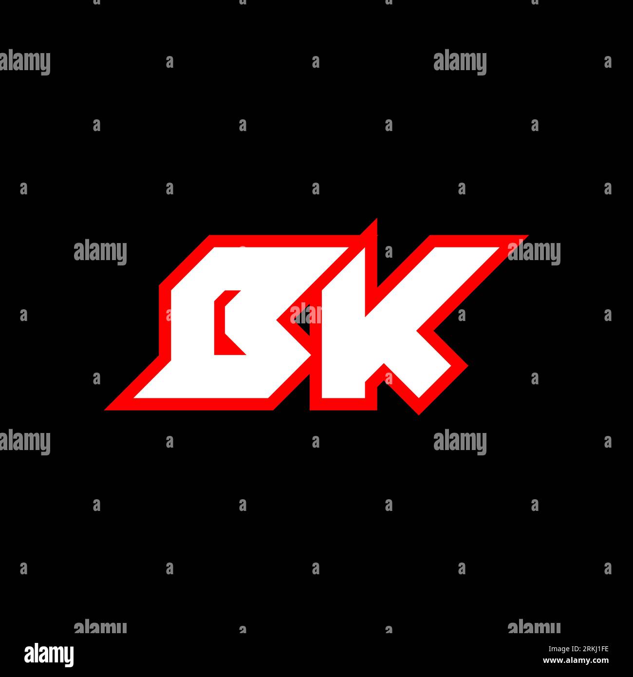 BK logo design, initial BK letter design with sci-fi style. BK logo for ...