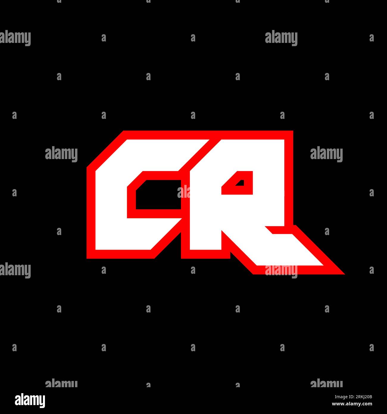 CR logo design, initial CR letter design with sci-fi style. CR logo for game, esport, Technology, Digital, Community or Business. C R sport modern Ita Stock Vector