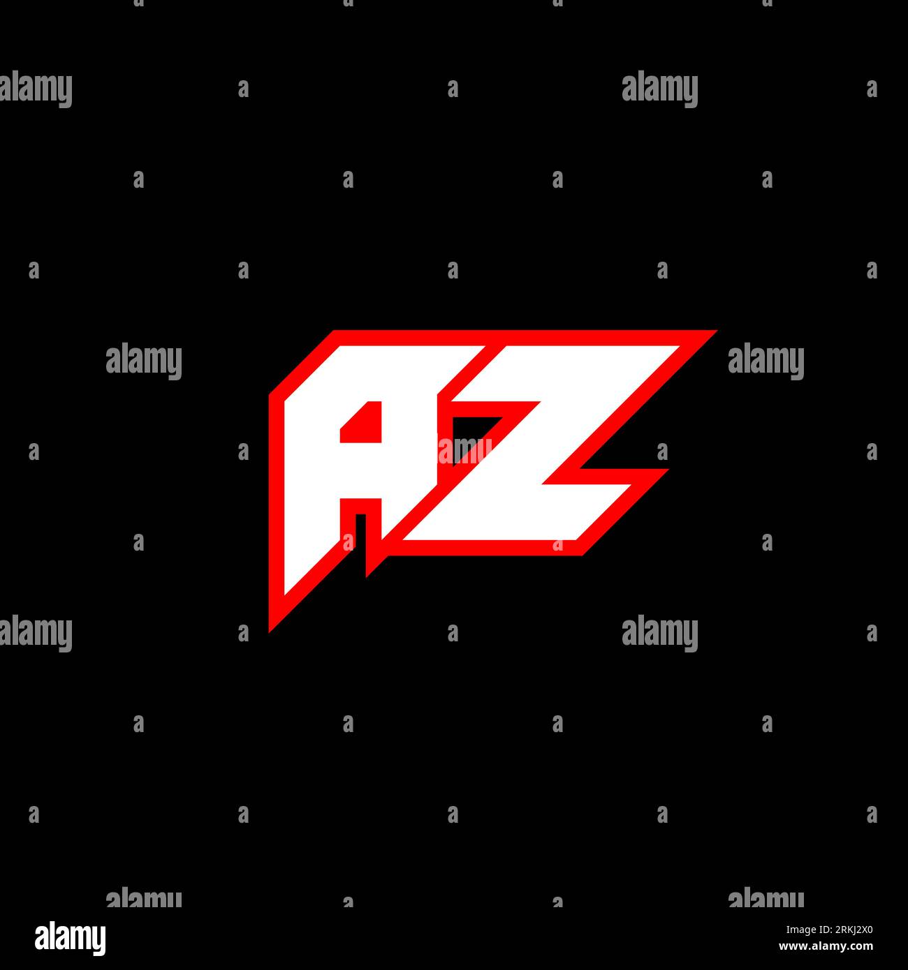 AZ letter logo design on black background. AZ creative initials letter logo concept. az icon design. AZ white and red letter icon design on black back Stock Vector