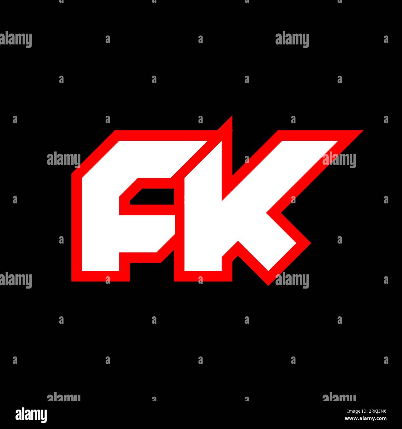FK logo design, initial FK letter design with sci-fi style. FK logo for game, esport, Technology, Digital, Community or Business. F K sport modern Ita Stock Vector