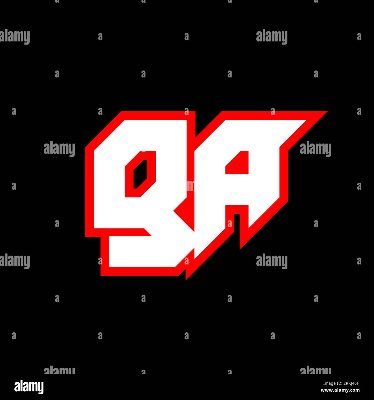 GA logo design, initial GA letter design with sci-fi style. GA logo for game, esport, Technology, Digital, Community or Business. G A sport modern Ita Stock Vector