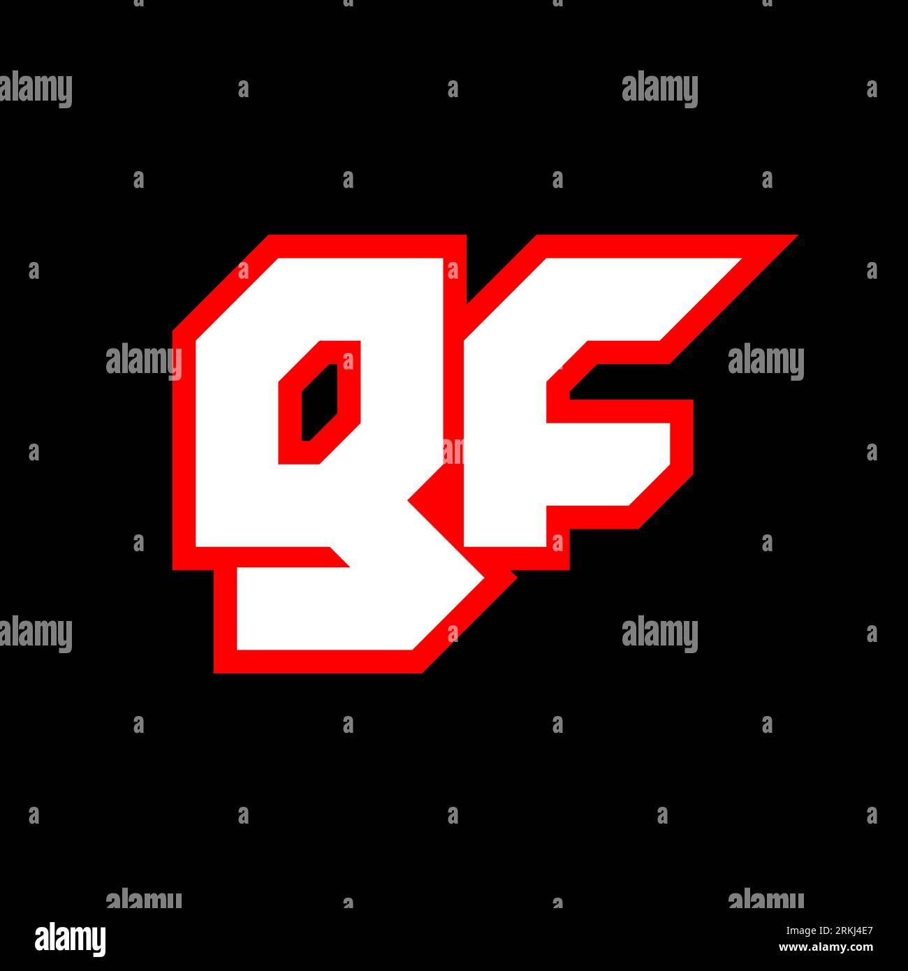 GF logo design, initial GF letter design with sci-fi style. GF logo for game, esport, Technology, Digital, Community or Business. G F sport modern Ita Stock Vector