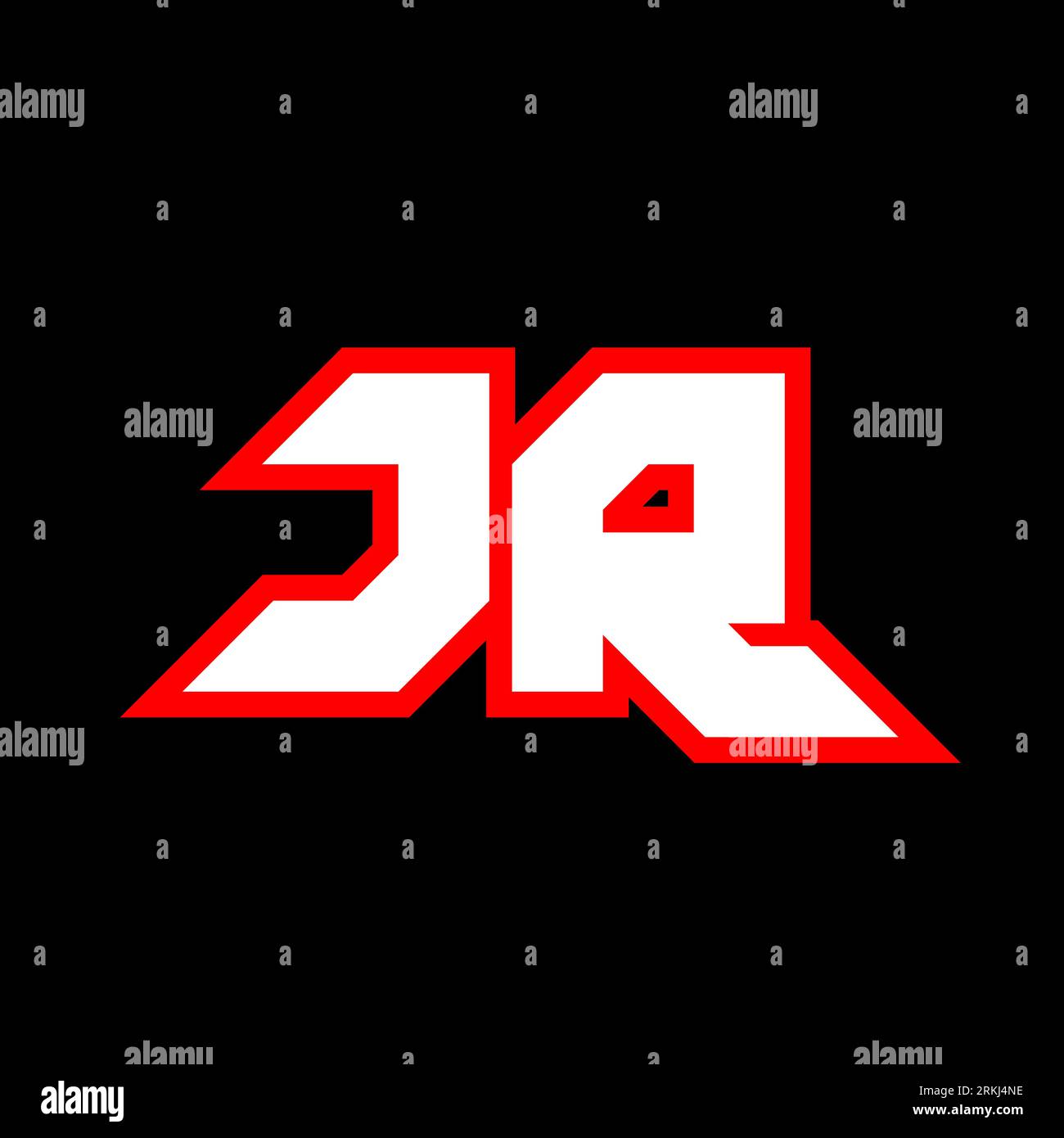 JR logo design, initial JR letter design with sci-fi style. JR logo for game, esport, Technology, Digital, Community or Business. J R sport modern Ita Stock Vector