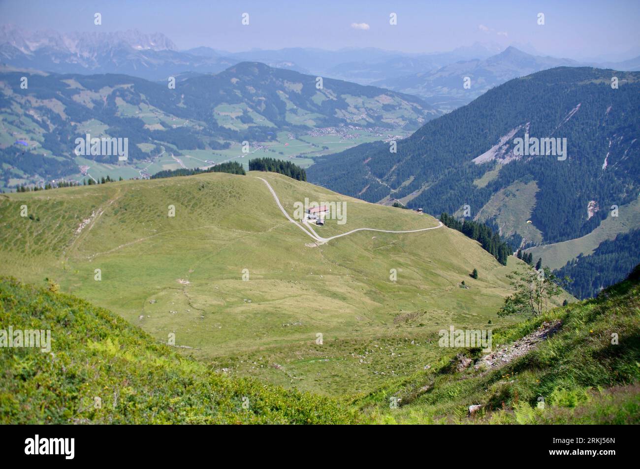 Söll, Austria, Alpine Views of The Hoch Söll region. Stock Photo