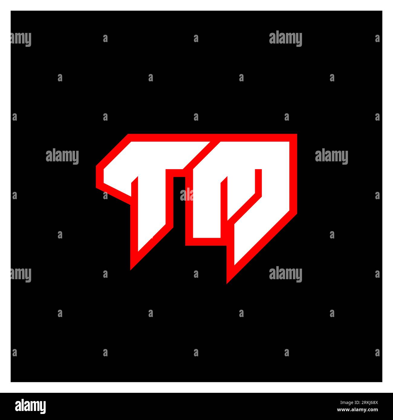 TM logo design, initial TM letter design with sci-fi style. TM logo for game, esport, Technology, Digital, Community or Business. T M sport modern Ita Stock Vector