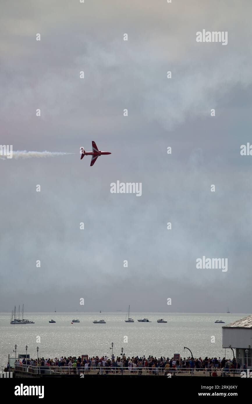 Red Arrows display team at the Clacton Air Show Stock Photo Alamy