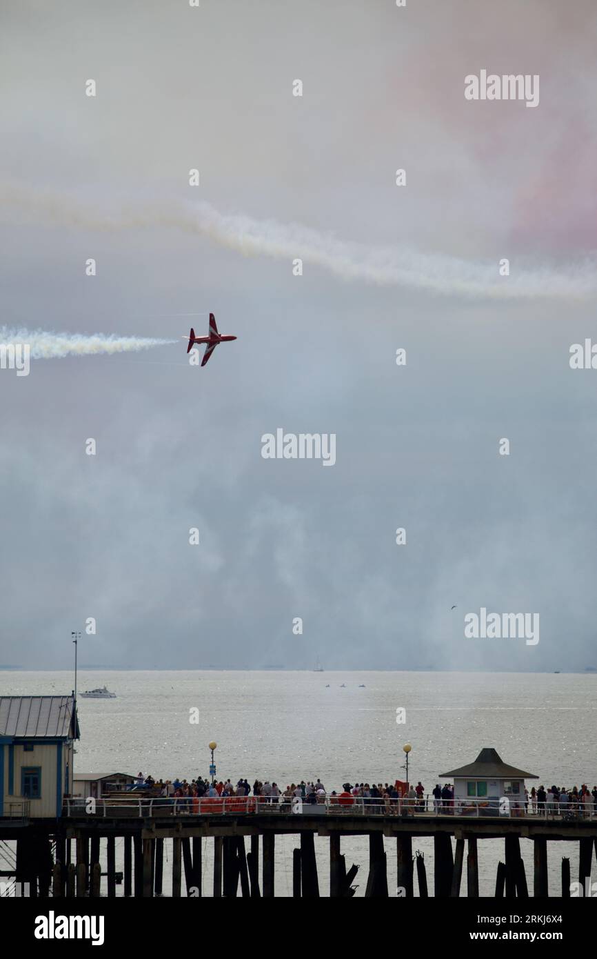 Red Arrows display team at the Clacton Air Show Stock Photo Alamy