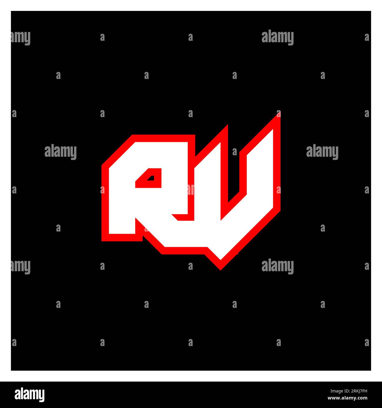 RV logo design, initial RV letter design with sci-fi style. RV logo for game, esport, Technology, Digital, Community or Business. R V sport modern Ita Stock Vector