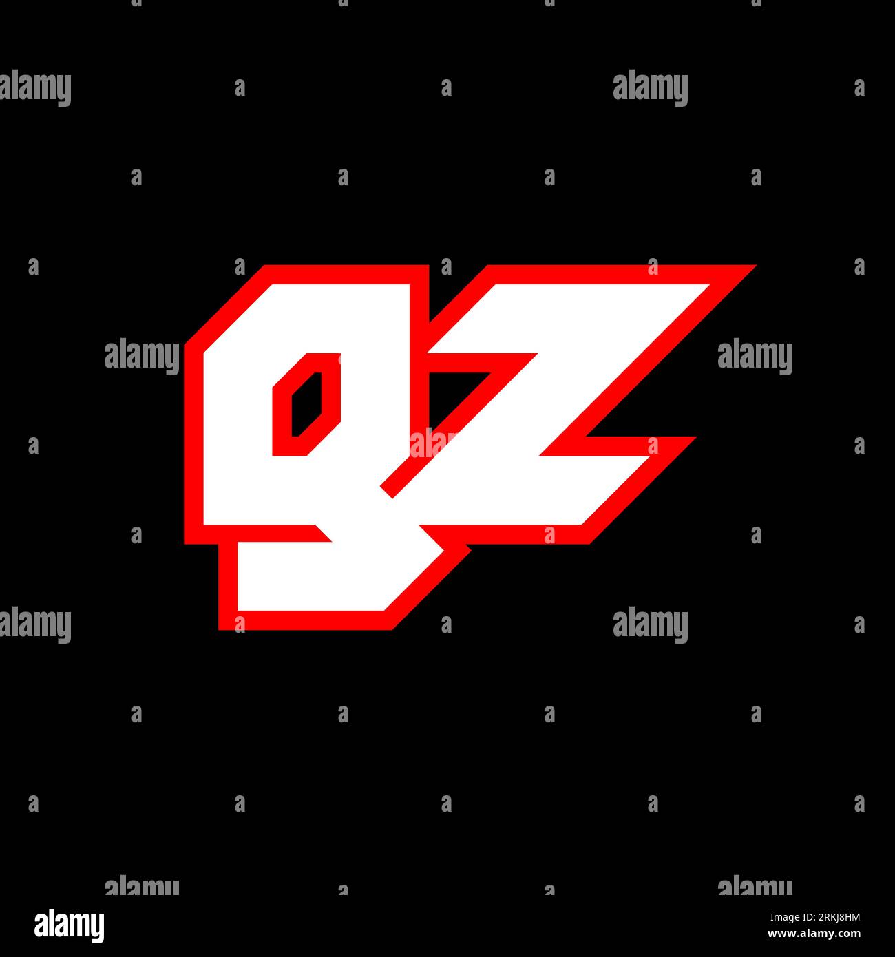 GZ logo design, initial GZ letter design with sci-fi style. GZ logo for game, esport, Technology, Digital, Community or Business. G Z sport modern Ita Stock Vector