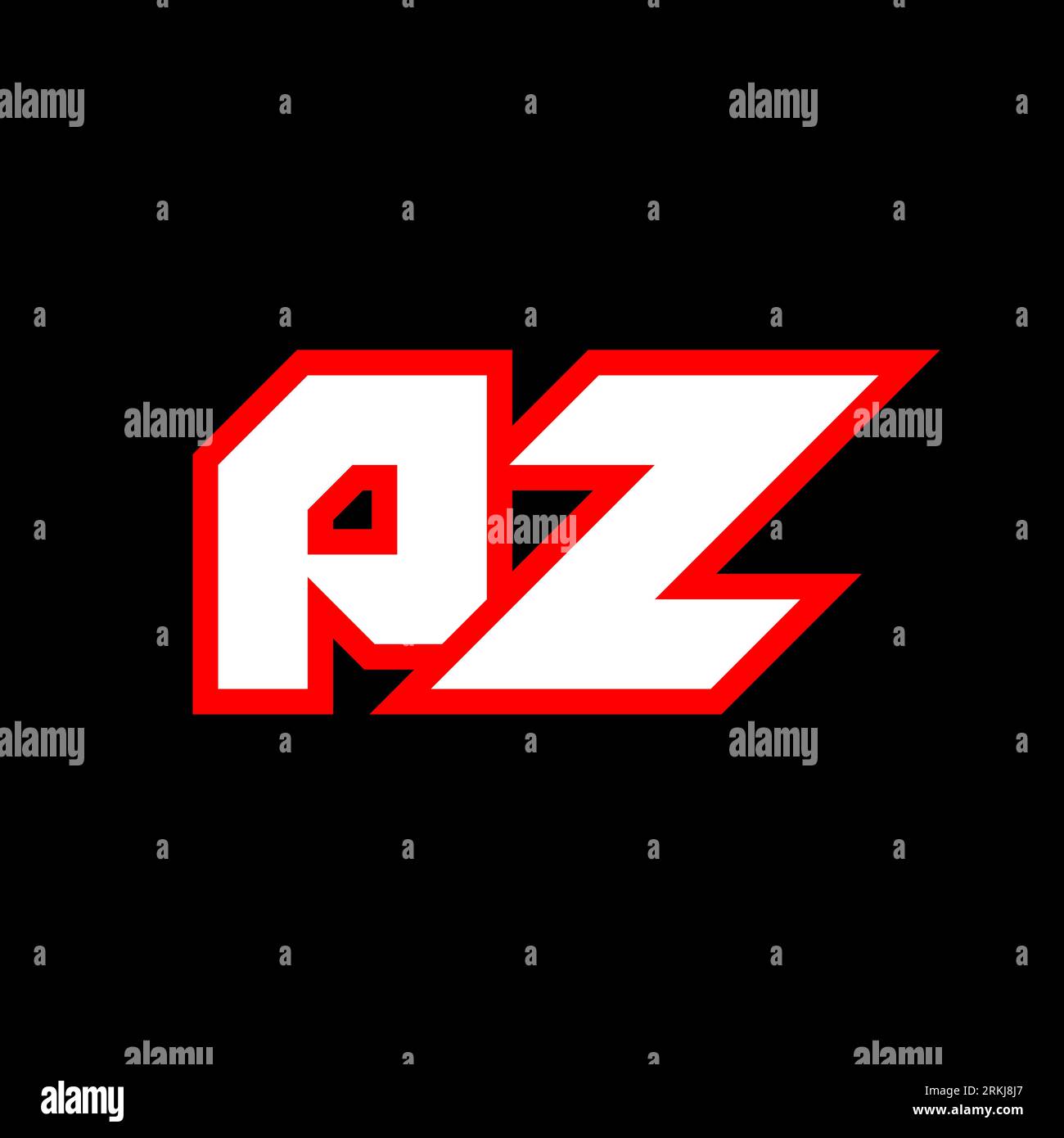 PZ logo design, initial PZ letter design with scifi style. PZ logo for