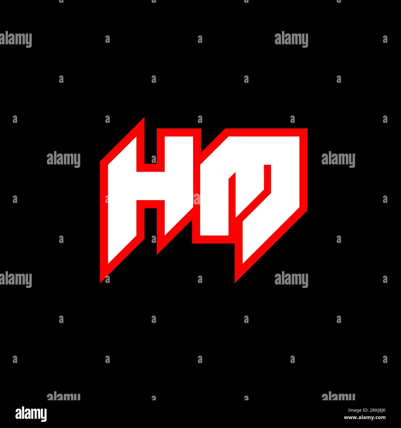 HM logo design, initial HM letter design with sci-fi style. HM logo for game, esport, Technology, Digital, Community or Business. H M sport modern Ita Stock Vector