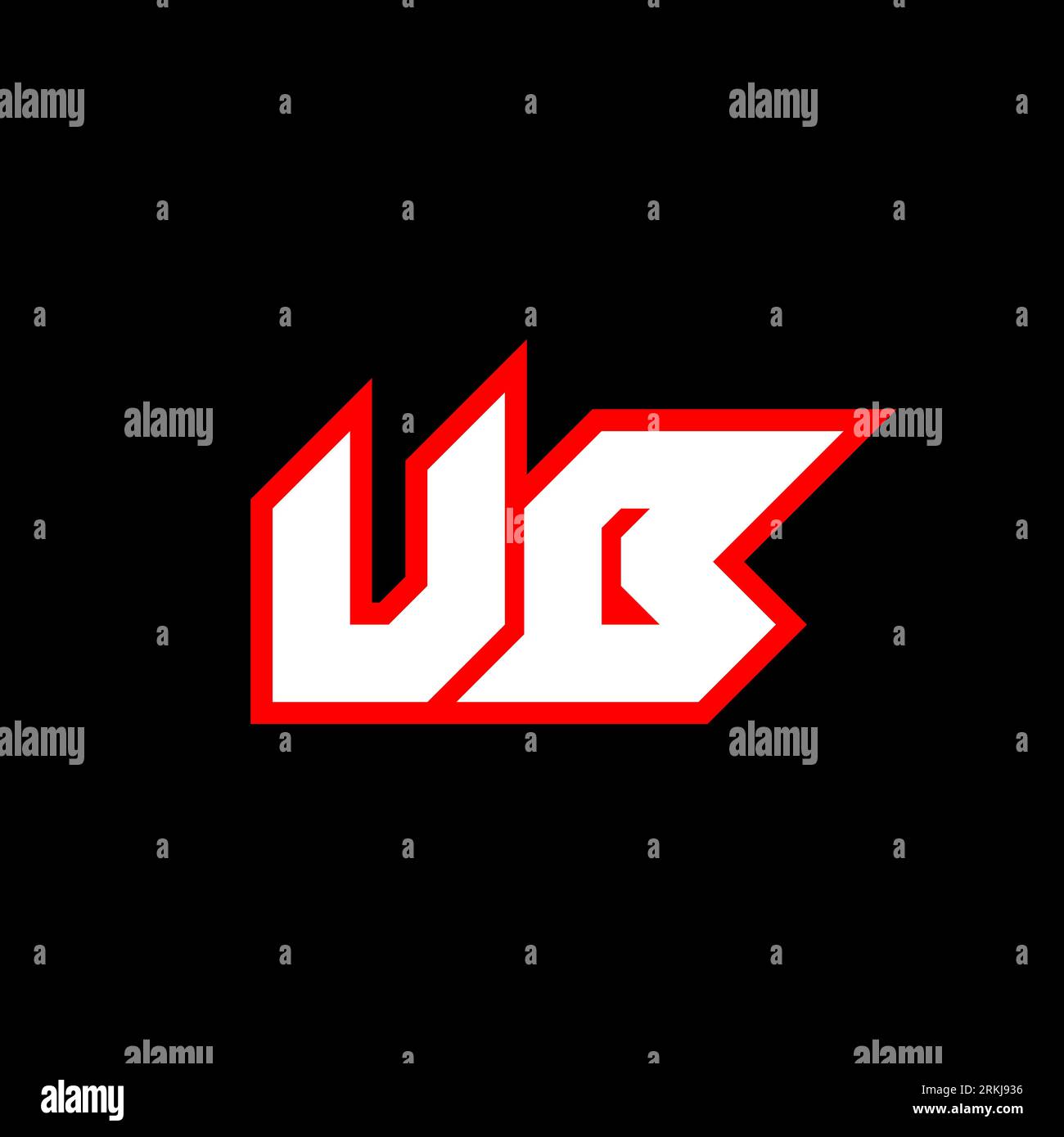 UB logo design, initial UB letter design with sci-fi style. UB logo for game, esport, Technology, Digital, Community or Business. U B sport modern Ita Stock Vector