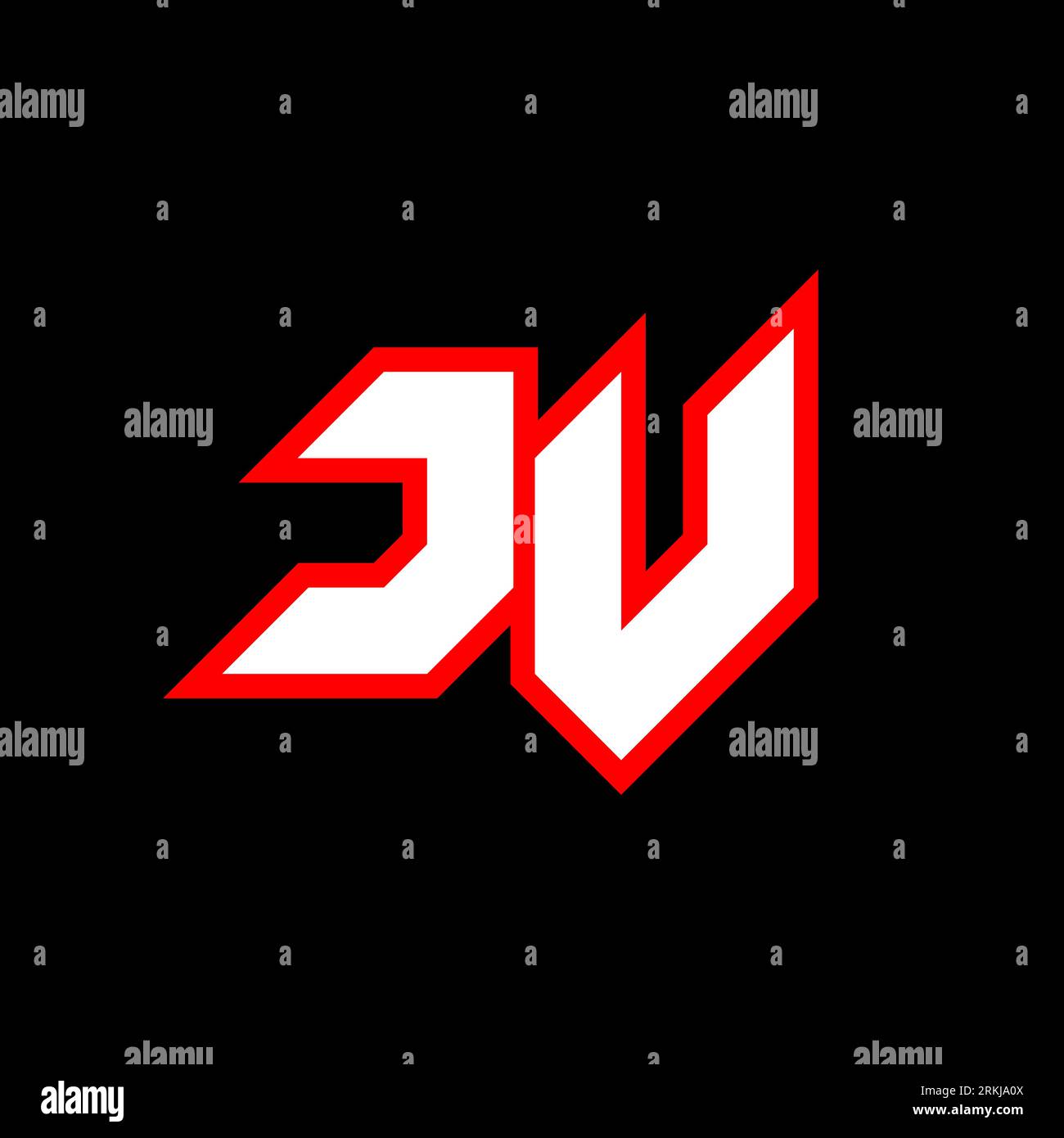 JV logo design, initial JV letter design with sci-fi style. JV logo for game, esport, Technology, Digital, Community or Business. J V sport modern Ita Stock Vector