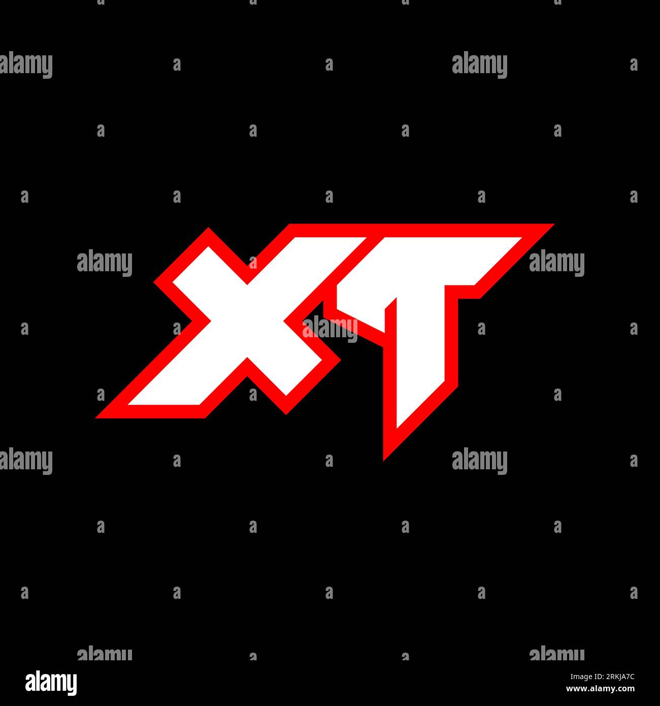 XT logo design, initial XT letter design with sci-fi style. XT logo for game, esport, Technology, Digital, Community or Business. X T sport modern Ita Stock Vector