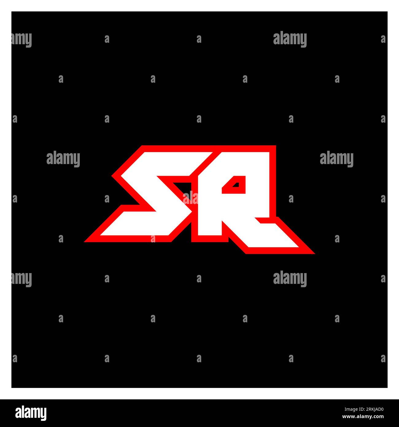 SR logo design, initial SR letter design with sci-fi style. SR logo for game, esport, Technology, Digital, Community or Business. S R sport modern Ita Stock Vector